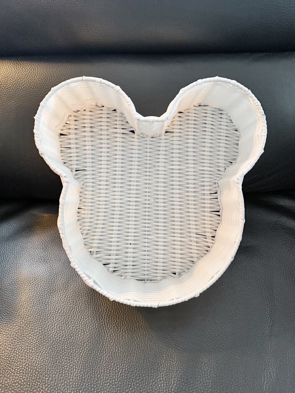 Vintage Walt Disney World Florist Plastic Wicker Basket Mickey Mouse 80s/90s